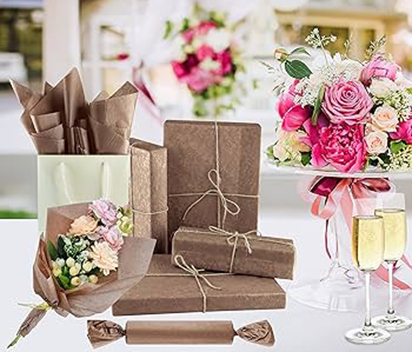Gift wrapping brown tissue paper