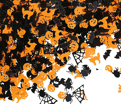 Large spooky halloween paper confetti for holiday