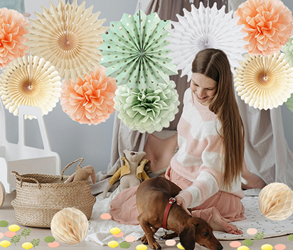 Mint crepe paper selection for handmade pieces