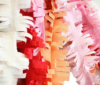 Fringed Crepe Paper Craft Trim