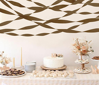 Neutral Tan Crepe Paper Streamers for Elegant Party Decorations
