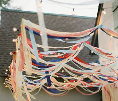 Transform Spaces with Hanging Blue Crepe Streamers