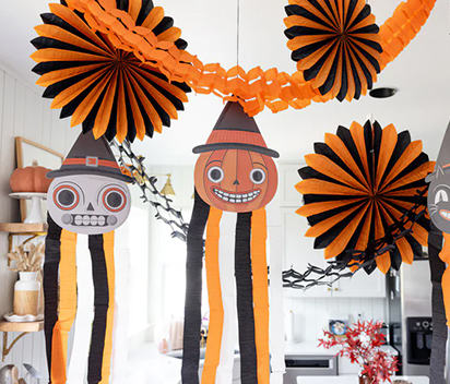 Haunted Vintage Halloween Crepe Paper Party Decor