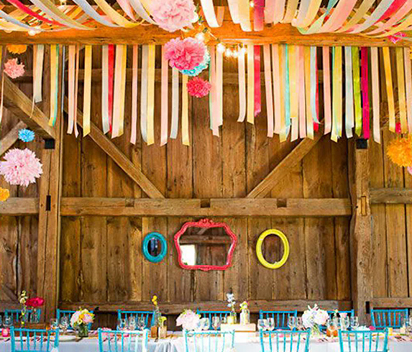 Eco-Friendly Party Styling with Recyclable Crepe Paper Ribbon Decoration