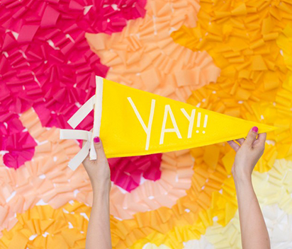 Creating Ombre Effects with Hanging Crepe Paper