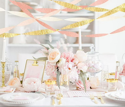 Romantic Party Streamer Paper Ideas for Engagement Parties