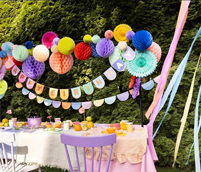 Pastel Streamers for Outdoor Party Decorations