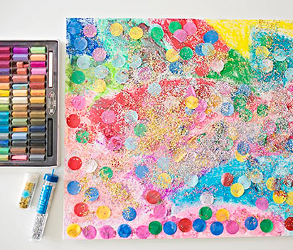 Toddler Art With Glitter Confetti: Containment Trays and Non-Toxic Options