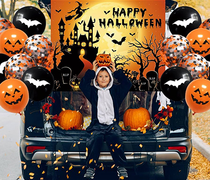 Trunk-or-Treat Tailgates: Dressing a Car Boot in Black and Orange Crepe Paper